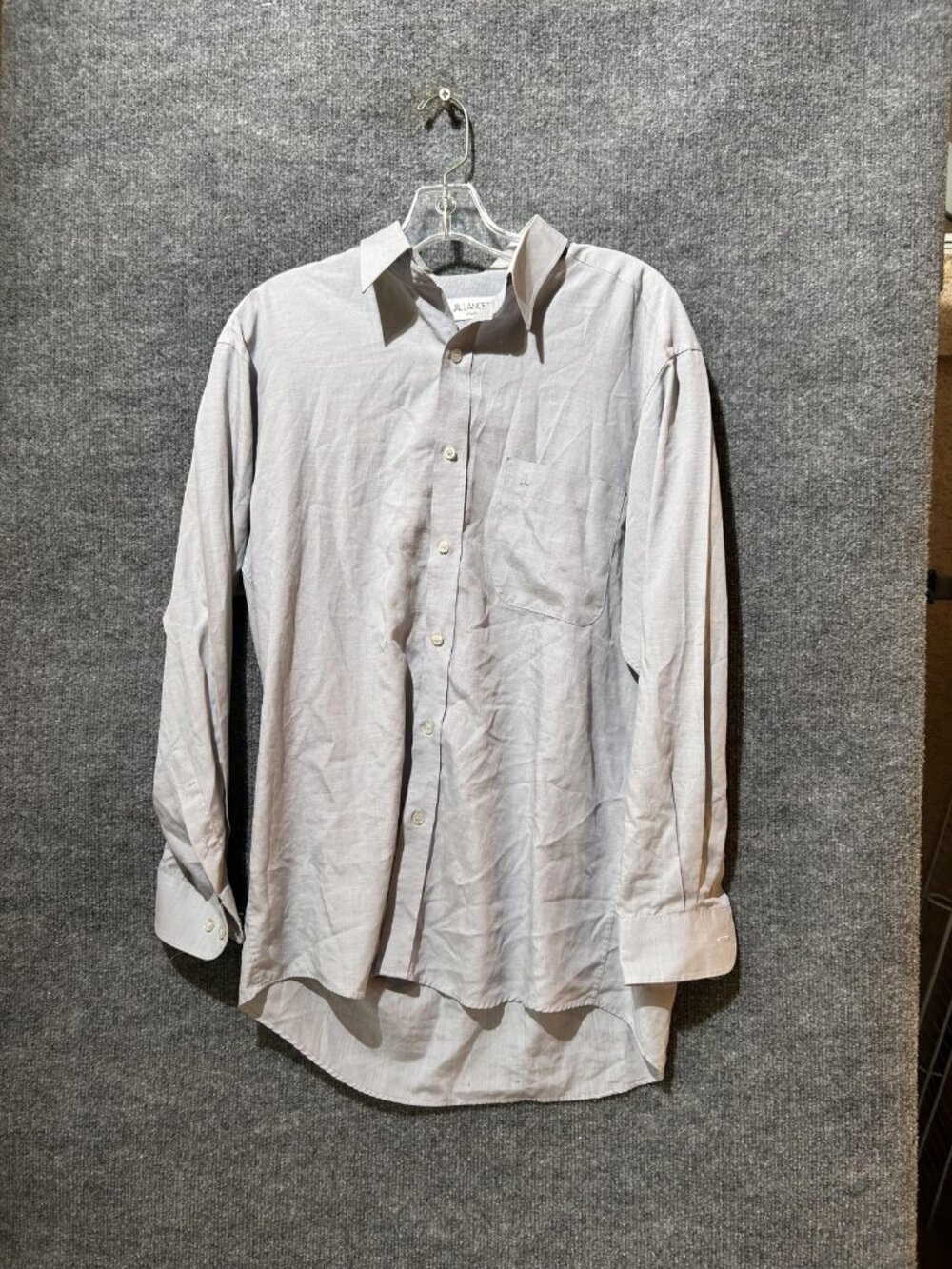 Lancetti Shirt Mens Medium Gray Pinstripe Regular Fit Dress Long Sleeve Pocket